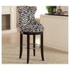Baxton Studio Peace Modern and Contemporary Zebra Print Patterned Fabric Upholstered Barstool with Metal Footrest Beige: Plywood Frame - 2 of 4
