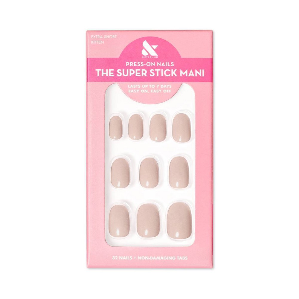 Olive & June Round Fake Nails - Kitten - 32ct