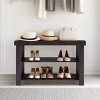 TopComfy Shoe Racks Three Tier Natural Bamboo Shoe Rack Bench Compact Storage Organizer for Entryway and Living Room, Brown, 27.5"*11.2"*17.9" - 2 of 4