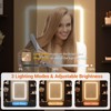 Vanity Desk with Lights, Mirror and Chair, Power Outlet, Hair Dryer Rack, 7 Drawers, 3 Lighting Modes Brightness Adjustable - 4 of 4