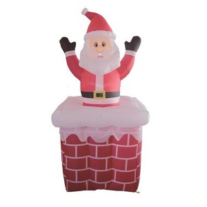 Celebrations - Animated Santa in Chimney - Inflatable - 6 ft. - 1 of 1