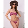 INSPIRE CHIC Women's Colorblock Stripes Ripple Halter Bikini Sets, Tie Back Top Triangle Bottom Swimwear Bathing Suits 1 Set - 4 of 4