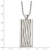 Black Bow Jewelry Men's Stainless Steel Wave Design Dog Tag Necklace, 22 Inch - 4 of 4