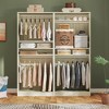 Aheaplus 36" Wooden Closet Organizer and Hangers, Freestanding Wardrobe with Hanging Rails and Adjustable Shelves - 3 of 4