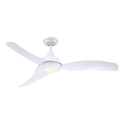 Parrot Uncle 52" White Indoor Propeller Integrated LED Ceiling Fan, Modern
