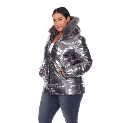 Fox Collection Green Silver Quilted Jacket Coat ALL SIZES 