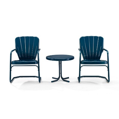 Ridgeland 3pc Outdoor Seating Set - Navy - Crosley