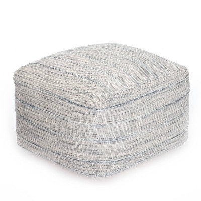 Joya Pouf Gray/Ivory - Anji Mountain