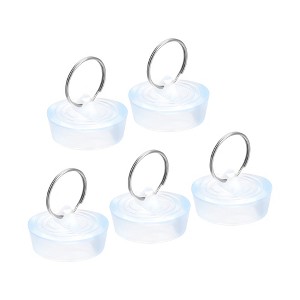 Unique Bargains Rubber Durable Hanging Ring Bathtub Kitchen Drain Stopper 5 Pcs - 1 of 4