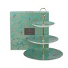 Portmeirion Sara Miller Chelsea 3 Tier Cake Stand - Fine China with Gold Detailing - 10.5", 8", 6" Plates - 3 of 4