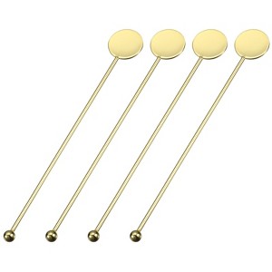 Unique Bargains Stainless Steel Drink Coffee Cocktail Stirrers Swizzle Sticks 4 Pcs - 1 of 4