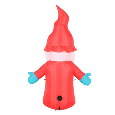 6-Foot Red and Teal Inflatable Christmas Gnome
