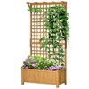 Outsunny Wood Planter with Trellis, Raised Garden Bed for Climbing Plants w/ Drainage Holes & Roof, 35.5" x 17.75" x 72" - 4 of 4