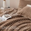 Bedsure Fluffy Comforter Set King - Cream White, 3 Pieces Plush Fuzzy Bed Set, 1 Shaggy Comforter with 2 Pillowcases - 3 of 4