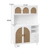 68" Kitchen Pantry Storage Cabinet, Freestanding Kitchen Hutch with Wine Rack, Buffet Cupboard Cabinet with Microwave Stand for Living Room Kitchen - 3 of 4