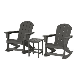 WestinTrends 3 Piece set Outdoor Patio Poly Adirondack rocking chairs with side table - 1 of 4