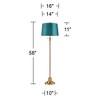 360 Lighting Dyna 58" High Antique Brass and Soft Teal Shade 2-Light Floor Lamp - 4 of 4