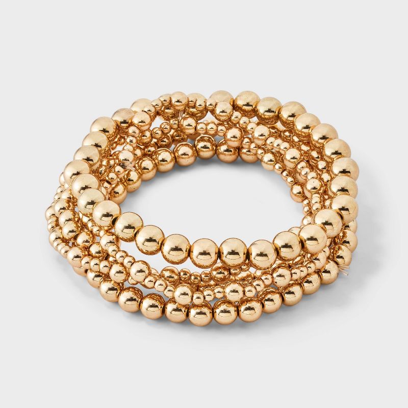 Beaded Bracelet 5pc Set - Wild Fable™ Gold