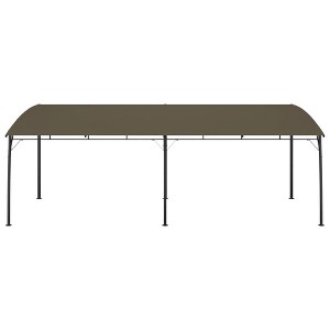 vidaXL Canopy Awning - Taupe Garden Gazebo/Sun Shelter for Patio, Powder-Coated Steel Frame & Polyester Roof, 19.7'x9.8'x8.4 - 1 of 4