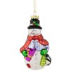 Northlight 5" Snowman with Presents Glass Hanging Christmas Ornament - 4 of 4