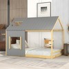 Full Bed With Roof Window, Bed Frame , Sturdy Construction Slatted Support, No Box Spring Required, Platform Bed For Boys Girls Teens Bedroom - 2 of 4
