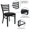 Emma and Oliver Black Ladder Back Metal Restaurant Dining Chair - 3 of 4