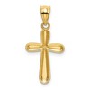 Black Bow Jewelry 14k Yellow Gold Polished & Textured Rounded Cross Pendant, 14 x 30mm - 3 of 4
