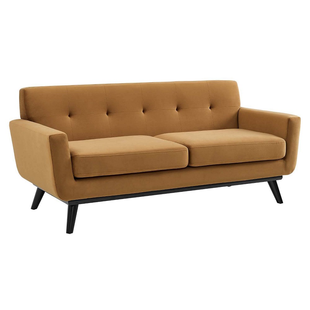 Photos - Sofa Modway Engage Performance Velvet Loveseat Cognac  