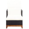 vidaXL Sun Lounger Poly Rattan and Solid Acacia Wood Black - 2 of 4