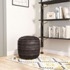 Ottoman 18"H Black – Braided Jute Upholstery with Polyfill , Modern Boho Indoor Accent by Zuo Modern - 2 of 4