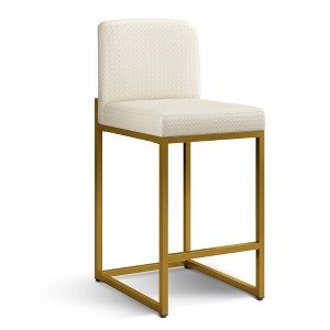 Captiva Designs 24 inch Height Bar Stool with Padded Seat and Back & Sturdy Steel Frame & Footrest - 1 of 4