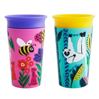 Munchkin Miracle 360° Wild Love Sippy Cup - 2pk - 9oz Total Lemur/Bee