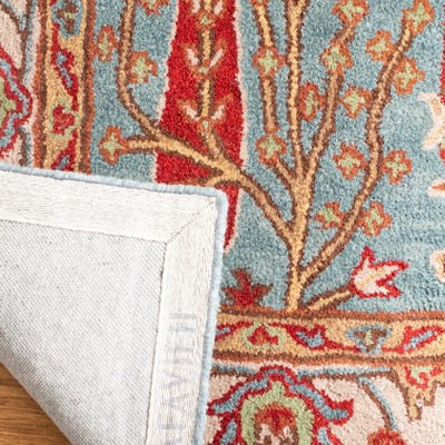 Blue and Ivory Hand-Tufted Wool Area Rug 3' x 5'