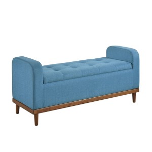 NicBex Modern 50" Storage Bench Wood Accent Stools with Button Tufted for Bedroom and Entryway - 1 of 4