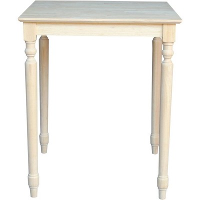 Traditional Unfinished Square Solid Wood Counter-Height Table