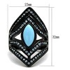 Slickblue Women’s Black Boho Ring with Marquise Turquoise – Stainless Steel, Sea Blue Stone, Sizes 5–10 - 2 of 4
