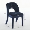 Set of 2 Dining Chairs with Hollow Backrest, Chenille Upholstered Armless Chairs with Metal Frame for Dining Room-Baofuwish - 4 of 4