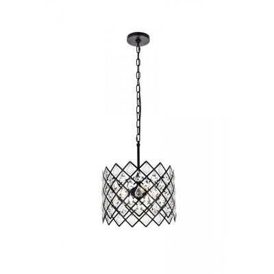 Elegant Lighting Lyla 13 inch pendant in black