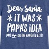 Girls' - Instant Message - Dear Santa It Was Papas Idea Christmas Fitted Short Sleeve Graphic T-Shirt - 2 of 4