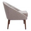 Accent Chair 31.7"H Gray – Linen Upholstered Seat with Walnut Rubberwood Legs by Zuo Modern - 3 of 4
