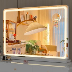 Vanity Mirror with Lights, LED Makeup Mirror with Dimmable 3 Color Modes, Touch Screen Control, Square White Design - 1 of 4