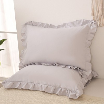 Reversible Pillow Cover – Soft Shabby Chic Ruffled Pillowcases, Wrinkle Resistant, Envelope Closure, Queen/King/Body