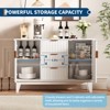 47.2" W Storage Cabinet with 3 Drawers,  Large Sideboard with 2 Doors, Modern Mid-Term TV Stand Coffee Bar Cabinet Living Room, Kitchen, Entry - 4 of 4