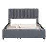 Queen Size Upholstered Platform Bed with 2 Drawers and 1 Twin XL Trundle - 3 of 4
