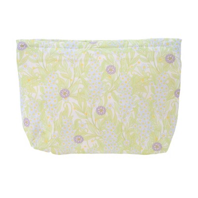 Unique Bargains Women Portable Floral Clutch Makeup Bag Green Purple 1 Pc