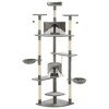 vidaXL Cat Tree Grey and White Engineered wood Large Cat Playground - 2 of 4