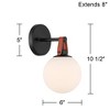 360 Lighting Nubuck 10 1/2" High Black and Brown Leather Wall Sconce - 4 of 4