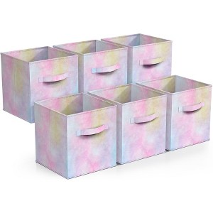 Sorbus 6 Pack 11 Inch Foldable Storage Cubes with Handles- for Organizing Home, Shelves, Nursery, Playroom, Closet and More - 1 of 4