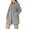Agnes Orinda Women's Plus Size Notched Lapel Single Breasted Back Split Winter Long Pea Coats - 2 of 4