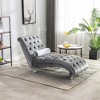 KTMBDW Chaise Lounge Indoor Button-Tufted Upholstered Sofa Recliner Lounge Chair for Living Room Bedroom Velvet - 3 of 4